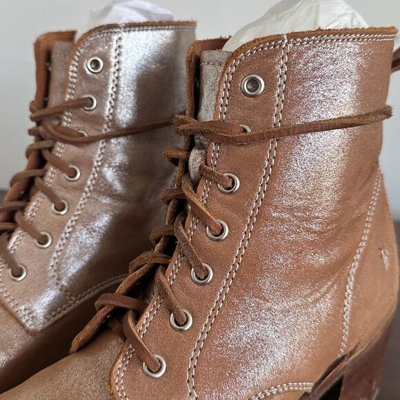 Frye Tan Lace Up Boots - Picture 6 of 12